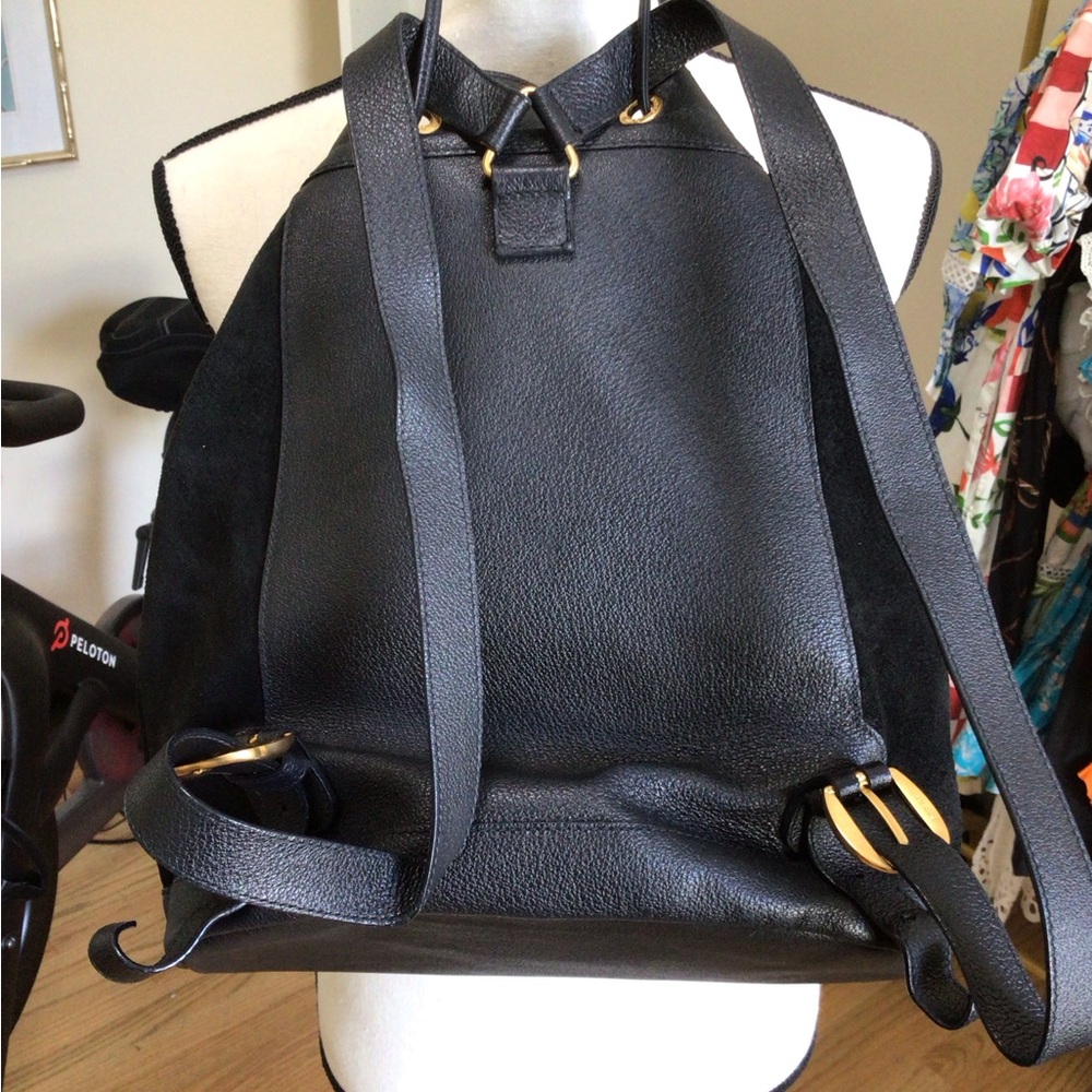 Vintage Gucci Black Suede and Leather Backpack with COA - Picture 2 of 9